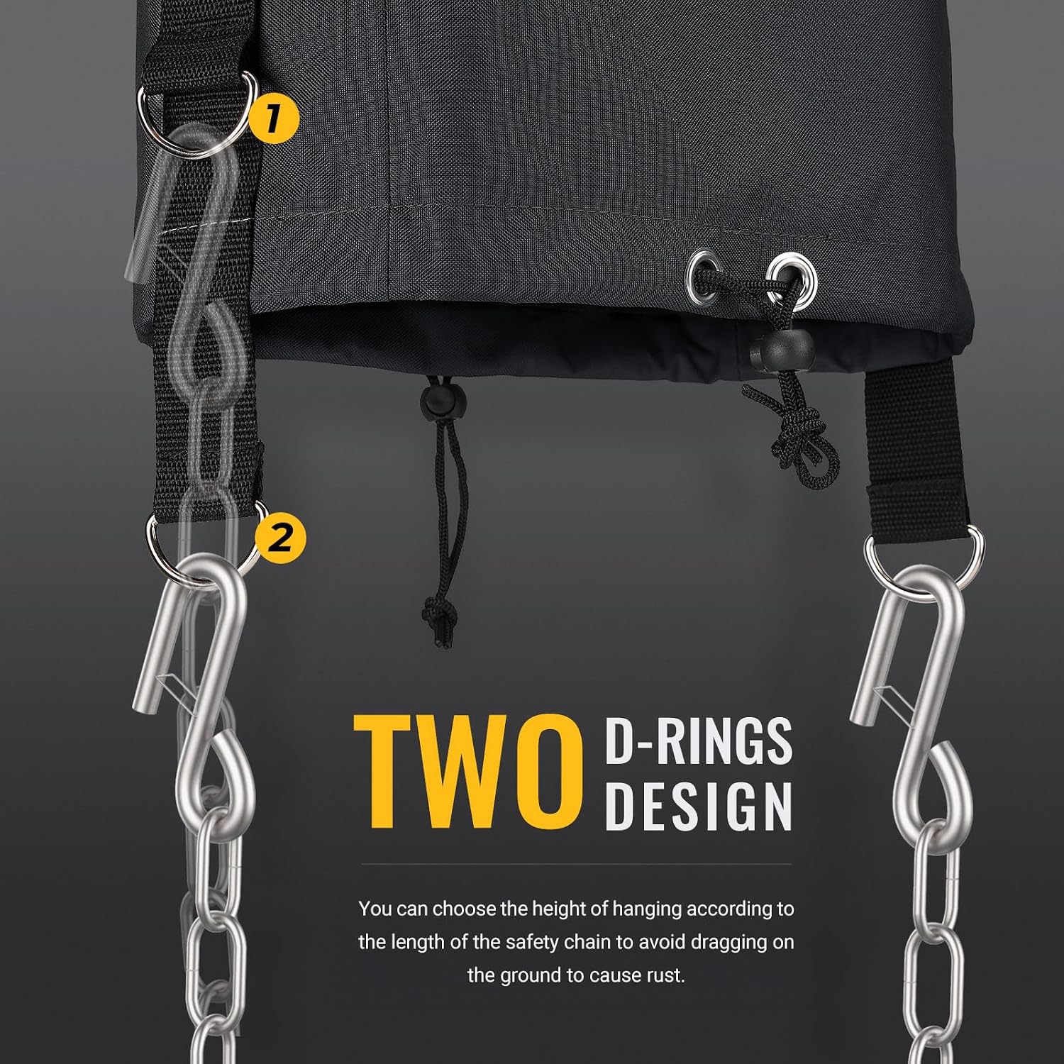 Thumbnail 1 de BougeRV RV Electric Tongue Jack Cover with D Rings (14" H x 5" W x 10" D), 600D Waterproof