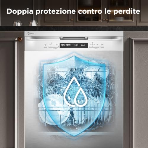Detalle de Midea MFD60S200X.1-IT: Lavastoviglie da 14 coperti, 8 programmi, Cascata di funzioni essenziali