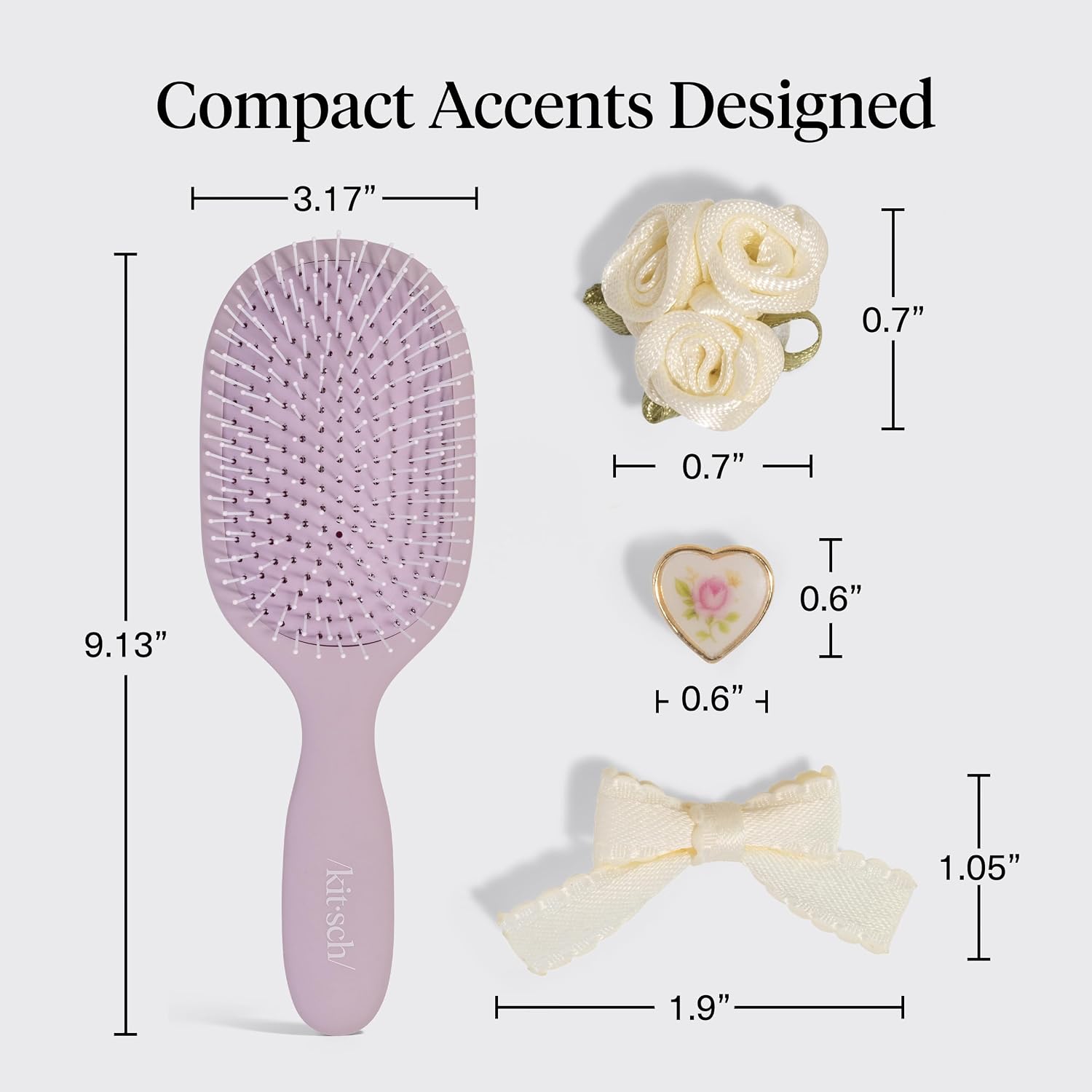 Detalle 1 de Kitsch KitschPop™ Paddle Brush, Soft Violet, Flexible Nylon Bristles