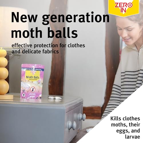 Detalle de Zero In New Generation Moth Balls – Advanced Transfluthrin Moth Killer for Wardrobes (30 Pack)