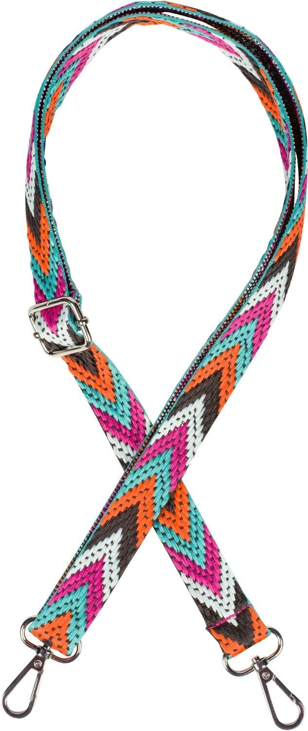 Detalle de styleBREAKER Tracolla della borsa stretta regolabile con motivo colorato a zig-zag, intercambiabile, unisex