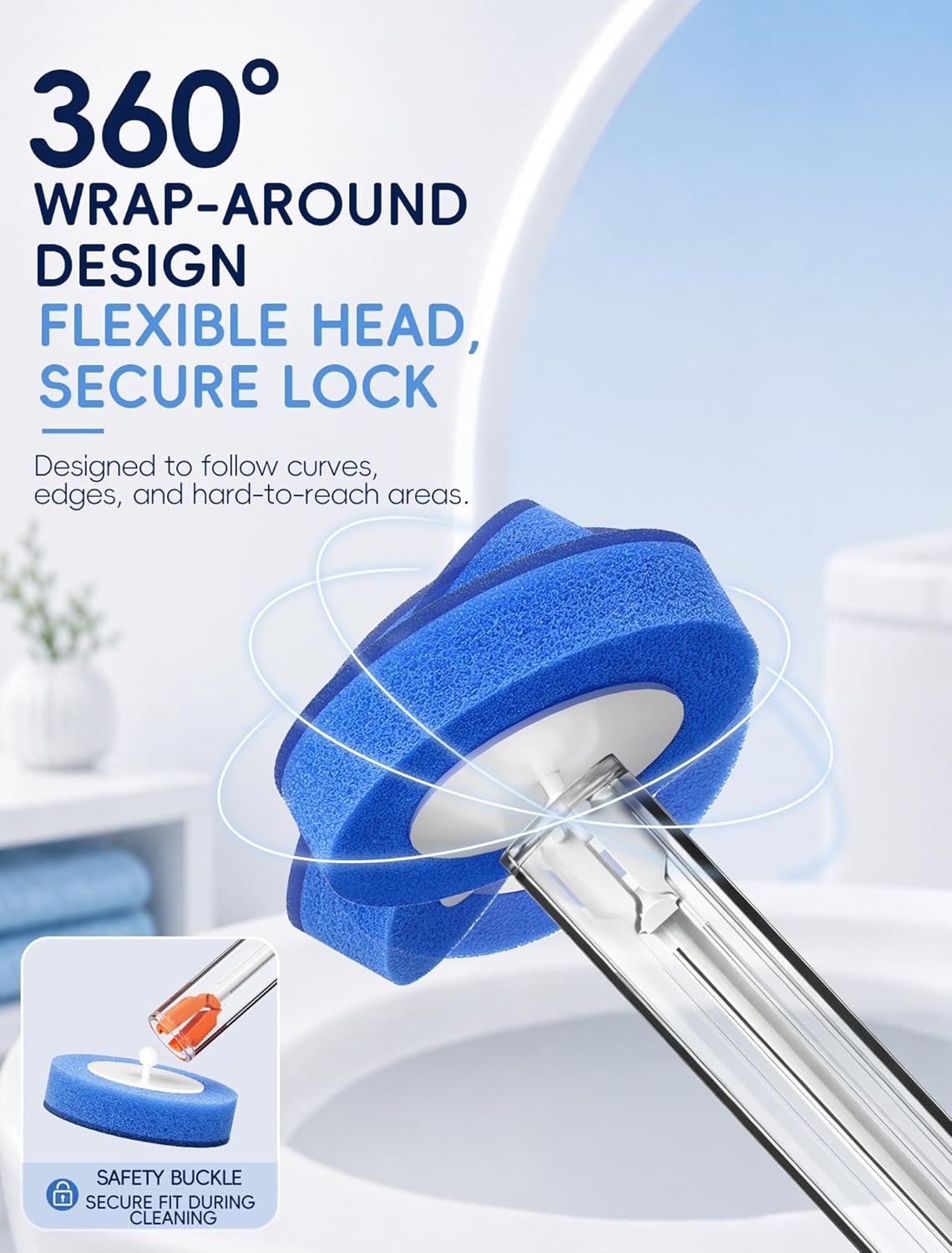 Detalle de LEGUO Disposable Toilet Brush System with Lift-to-Open Refill Case