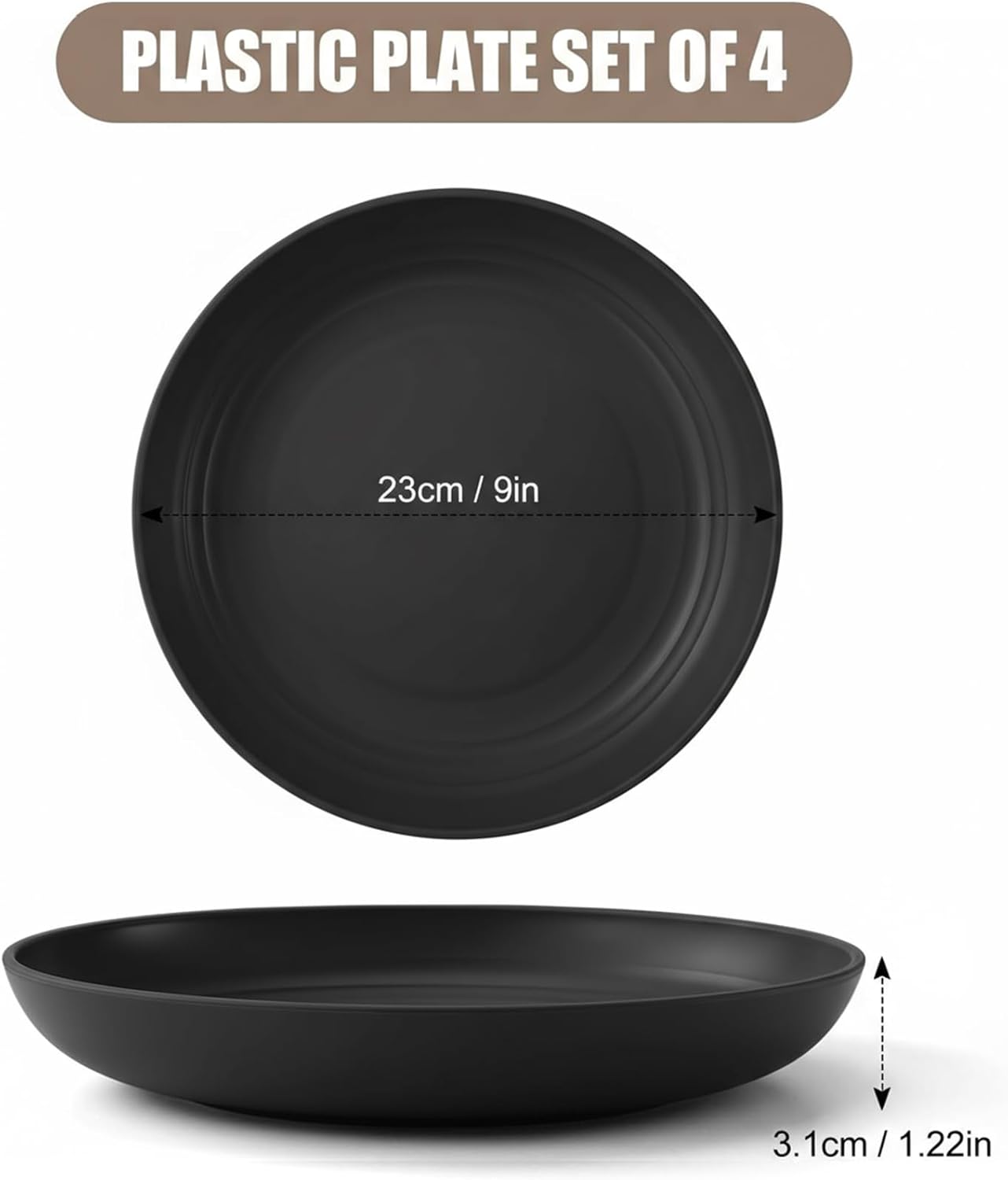 Detalle 2 de Odoland Set 4 piatti da campeggio 23 cm