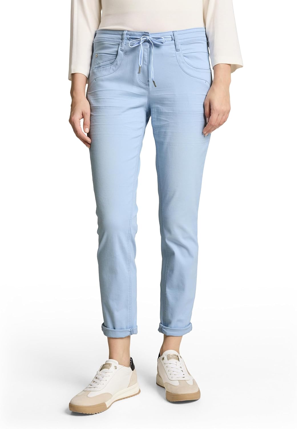 Detalle 2 de TOM TAILOR 1040963 pantaloni affusolati donna in cotone con cinque tasche