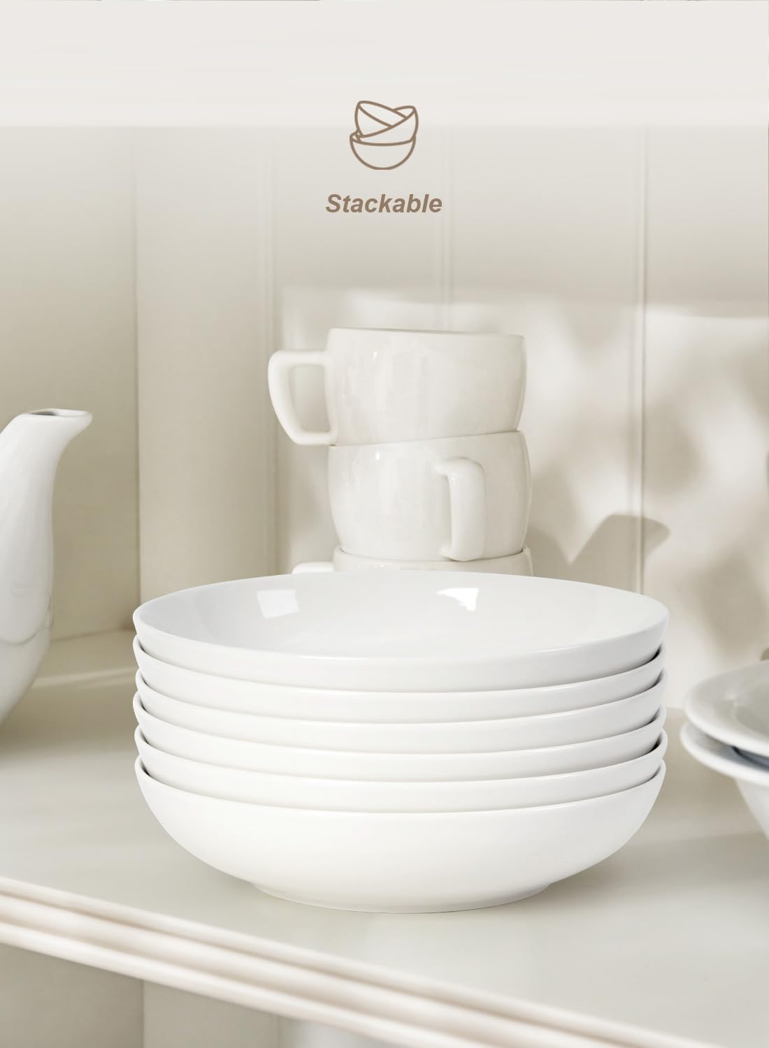 Thumbnail 4 de Quatish 35oz Pasta Bowls Set of 6 ๐ฝ