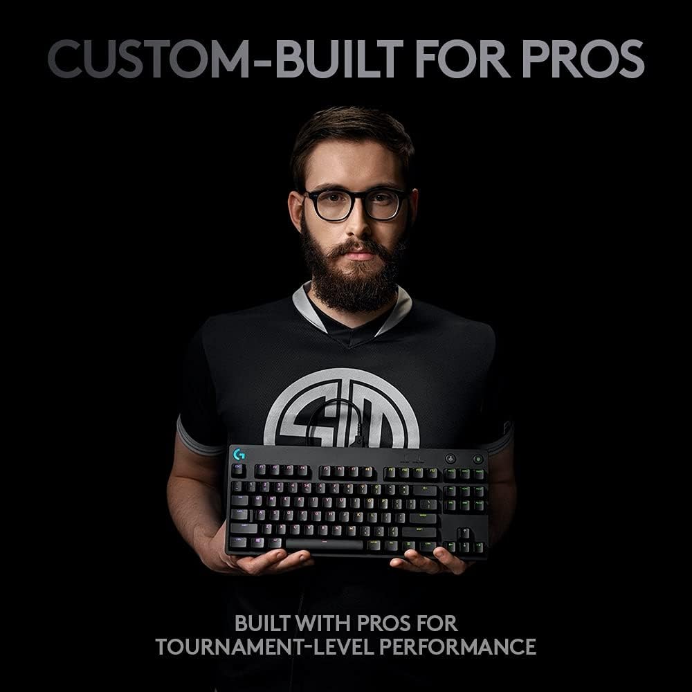 Detalle 2 de Logitech G PRO Mechanical Gaming Keyboard (Tenkeyless) with GX Blue Clicky Switches & LIGHTSYNC RGB – QWERTY UK, Black