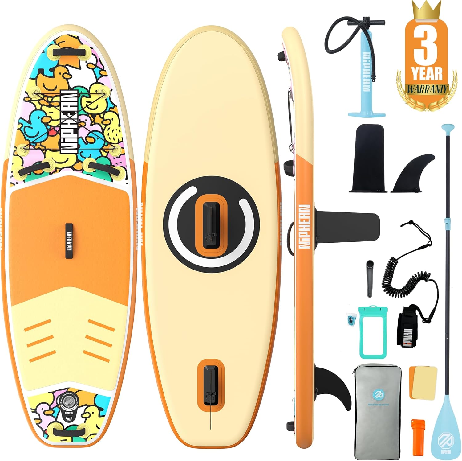 Niphean SUP gonfiabile per adulti 320 cm con tutti gli accessori, capacità 200 kg (per 2 persone)
