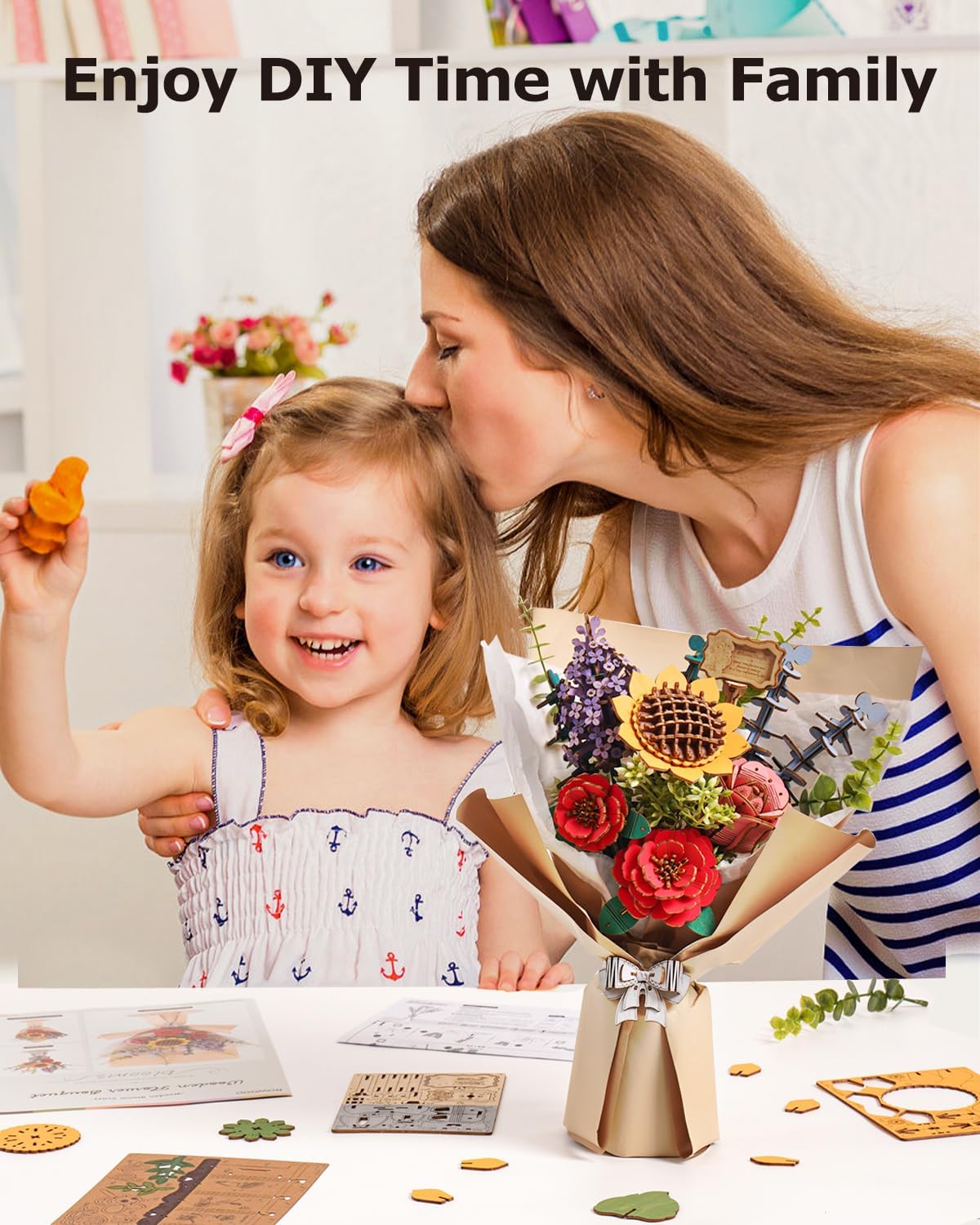 Detalle 2 de ROBOTIME TW01H Wooden Flower Bouquet Kit