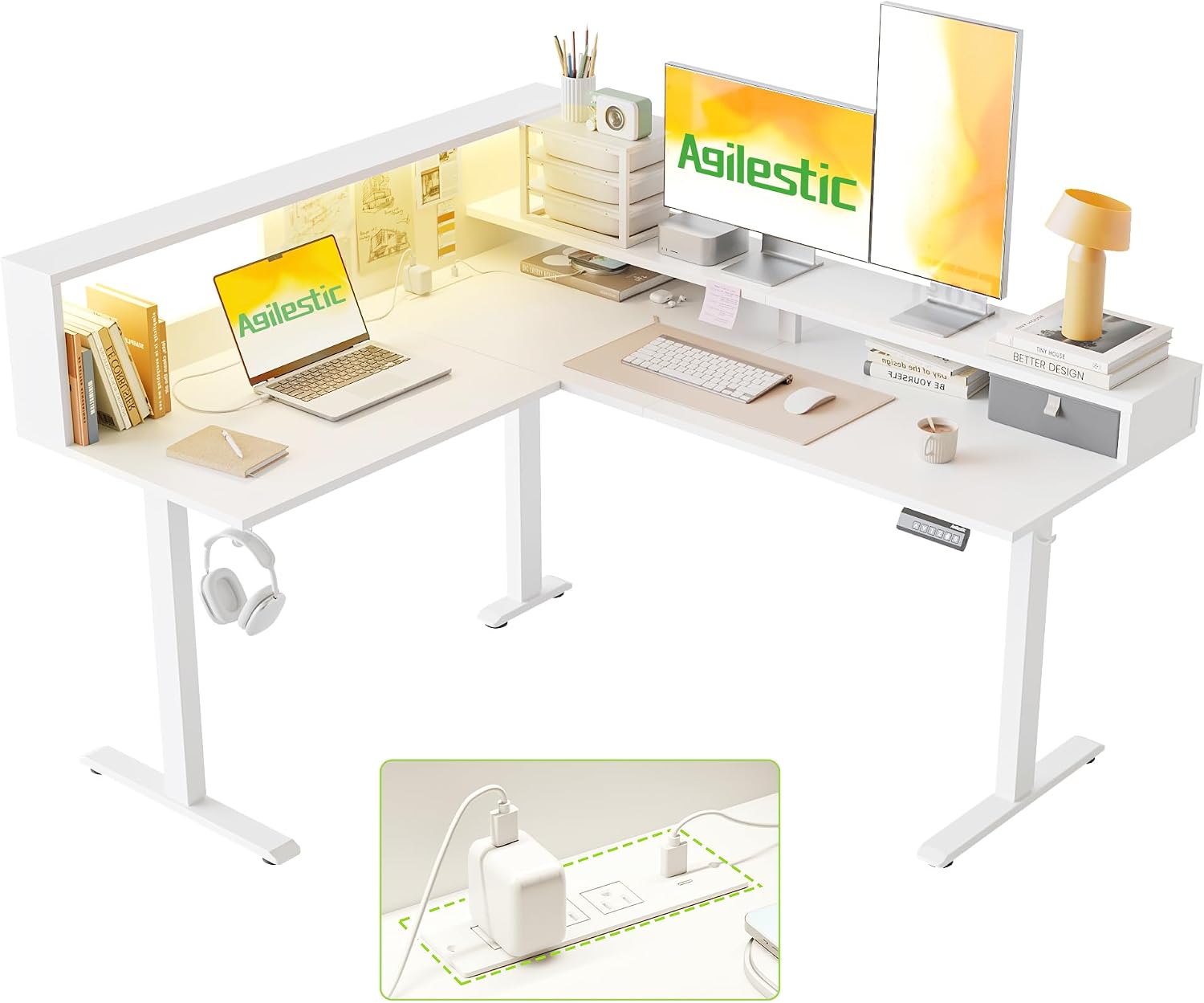 Detalle de Agilestic L-Shaped Electric Desk ⚙