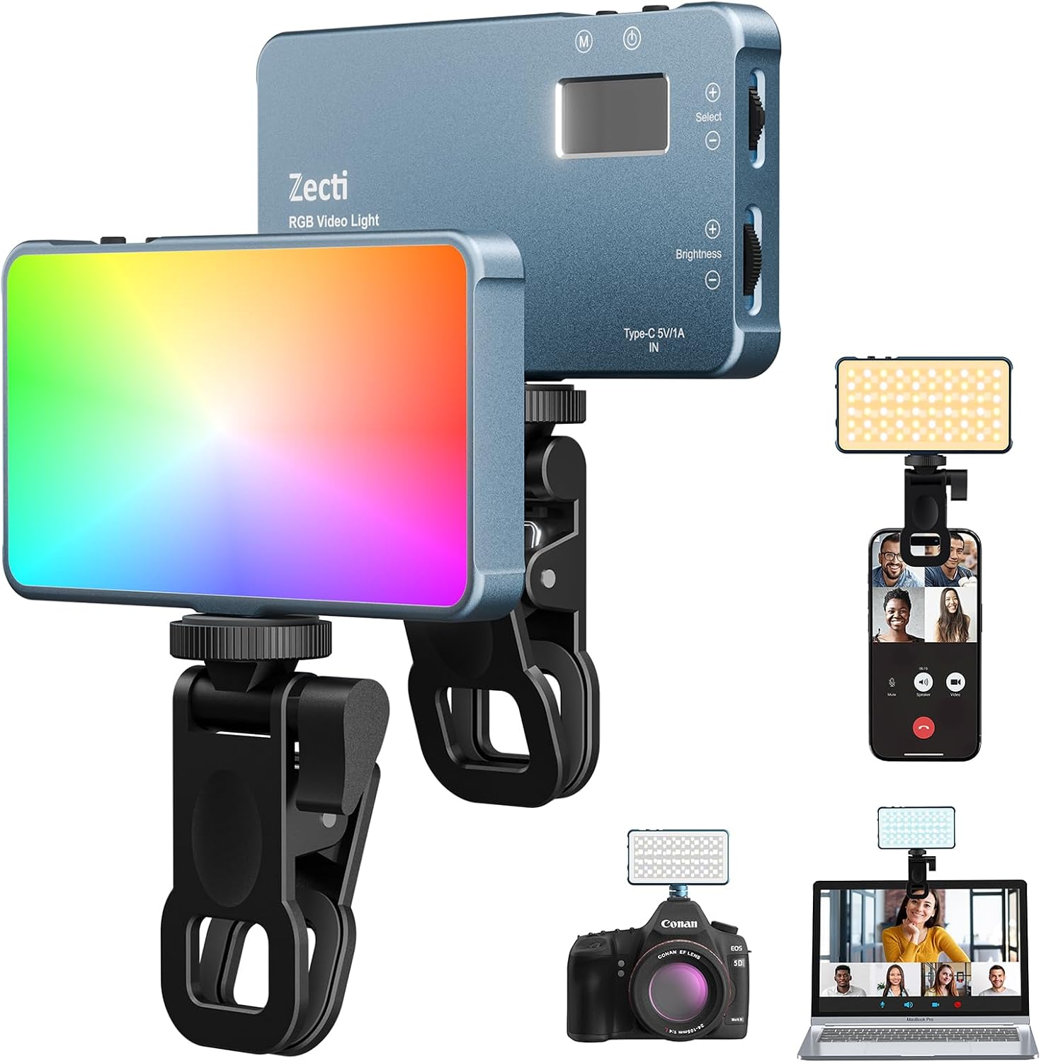 Detalle de Zecti 96 LED RGB Phone Light with 2500K–8000K Color and 21 Effects