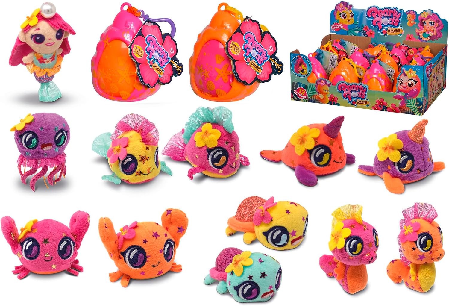 Detalle 2 de Simba Pearly Pods Hawaii pluchen figuur van 8 cm met glitter en hanger