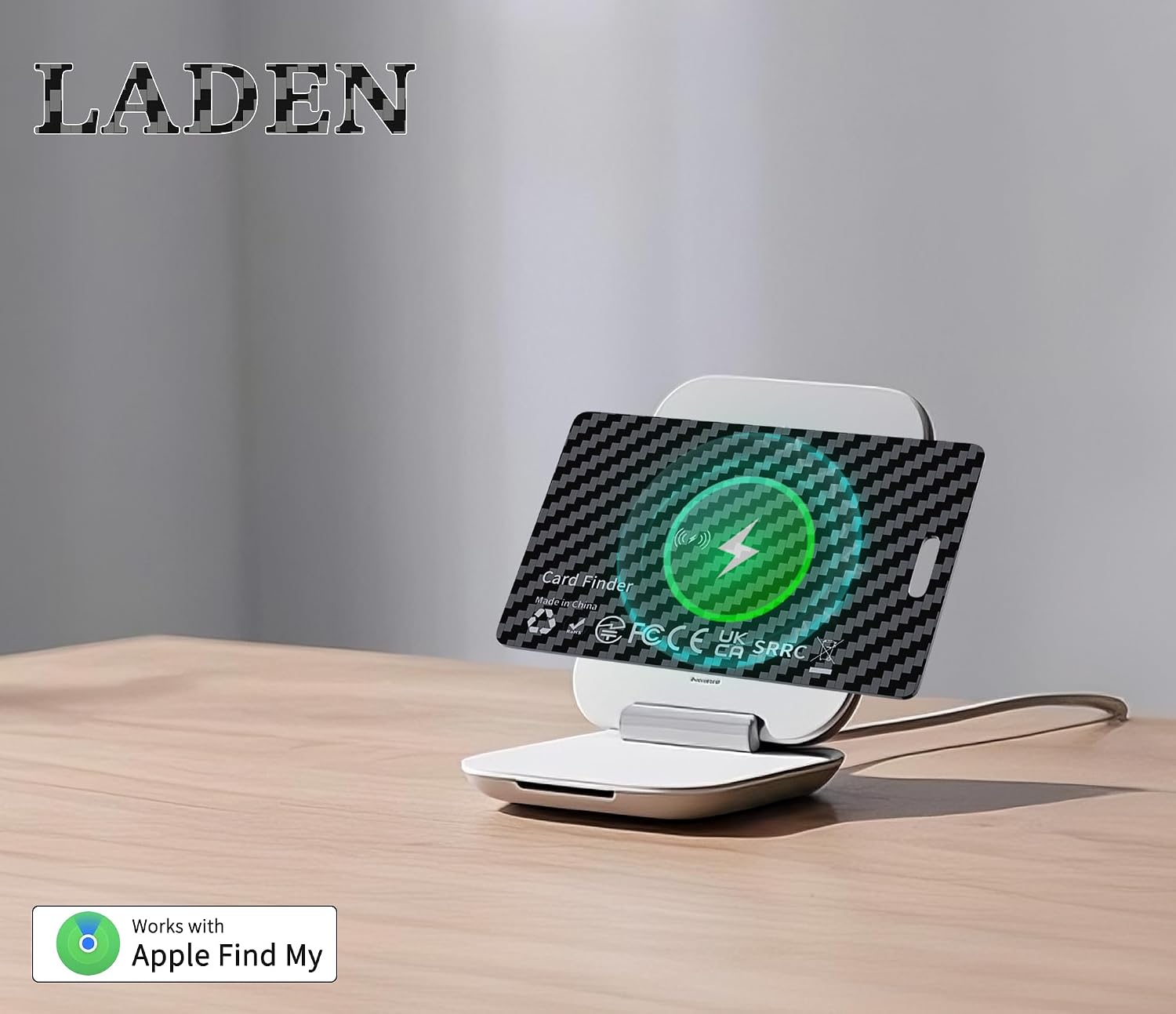 Detalle de DEEBYCOO Dünne Geldbörsen-Tracker-Karte – Apple Find My kompatibel, IP68, kabelloses Laden