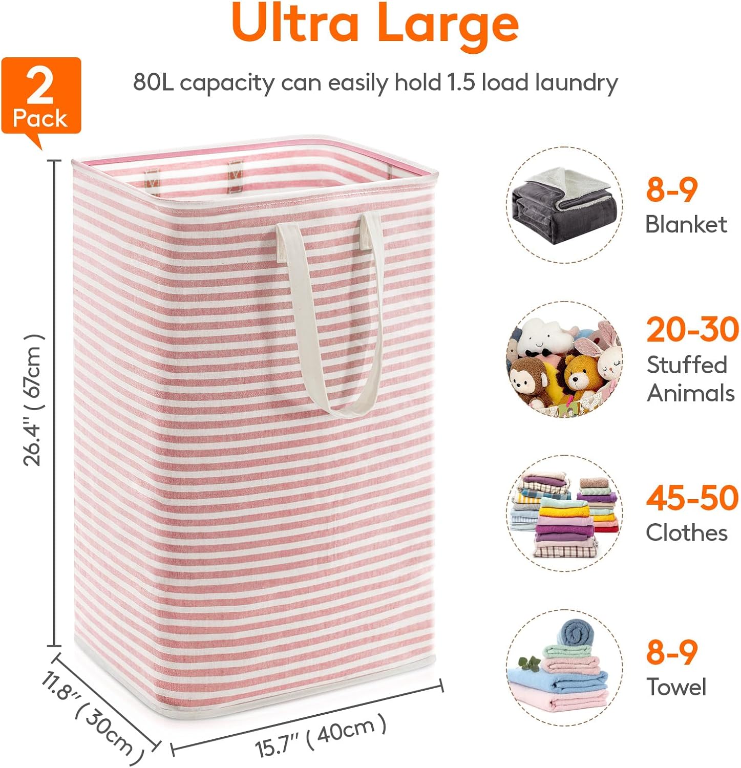 Thumbnail 2 de Lifewit 3 Pack Laundry Hamper 80L