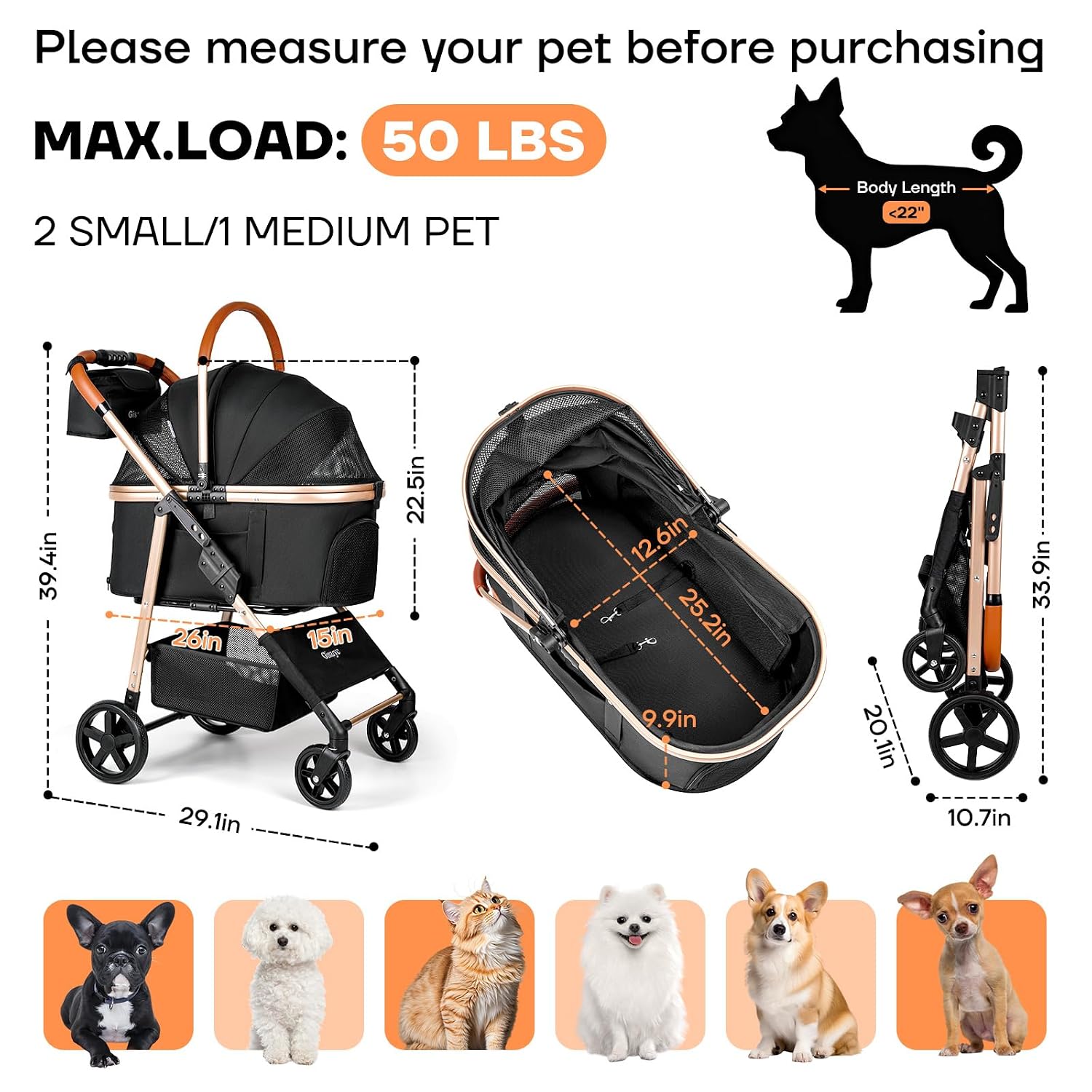 Detalle 2 de Pet Stroller, 3-in-1