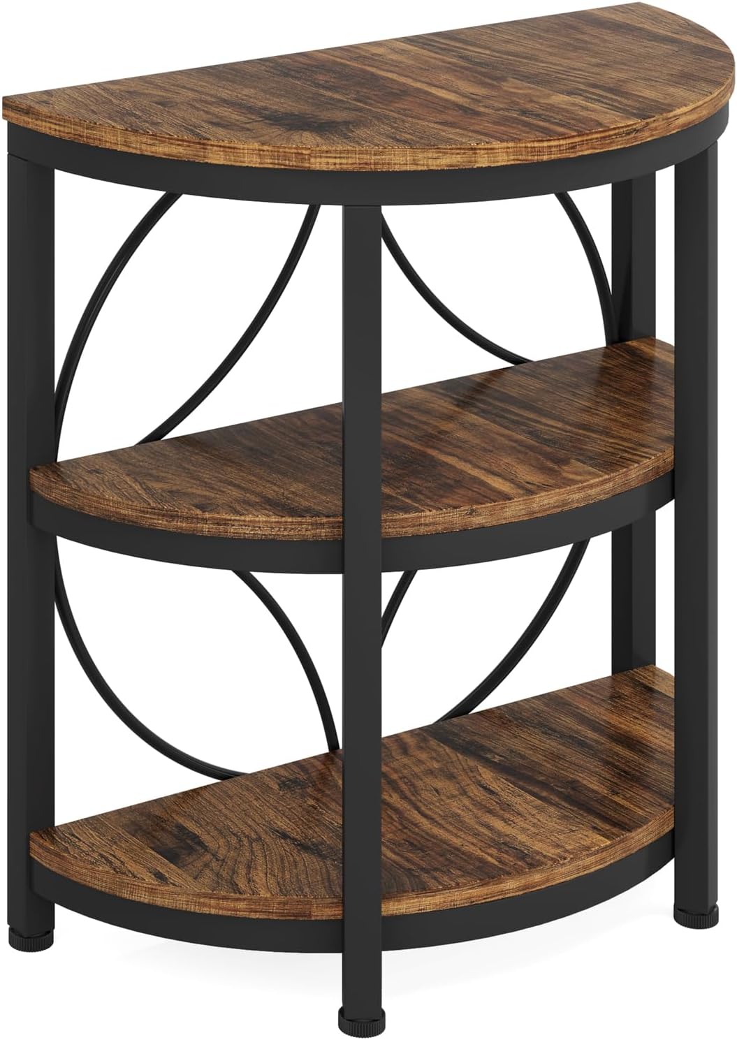 Thumbnail 6 de Tribesigns JW0589 Half-Moon Side Table, 3-Tier Storage, Metal Frame