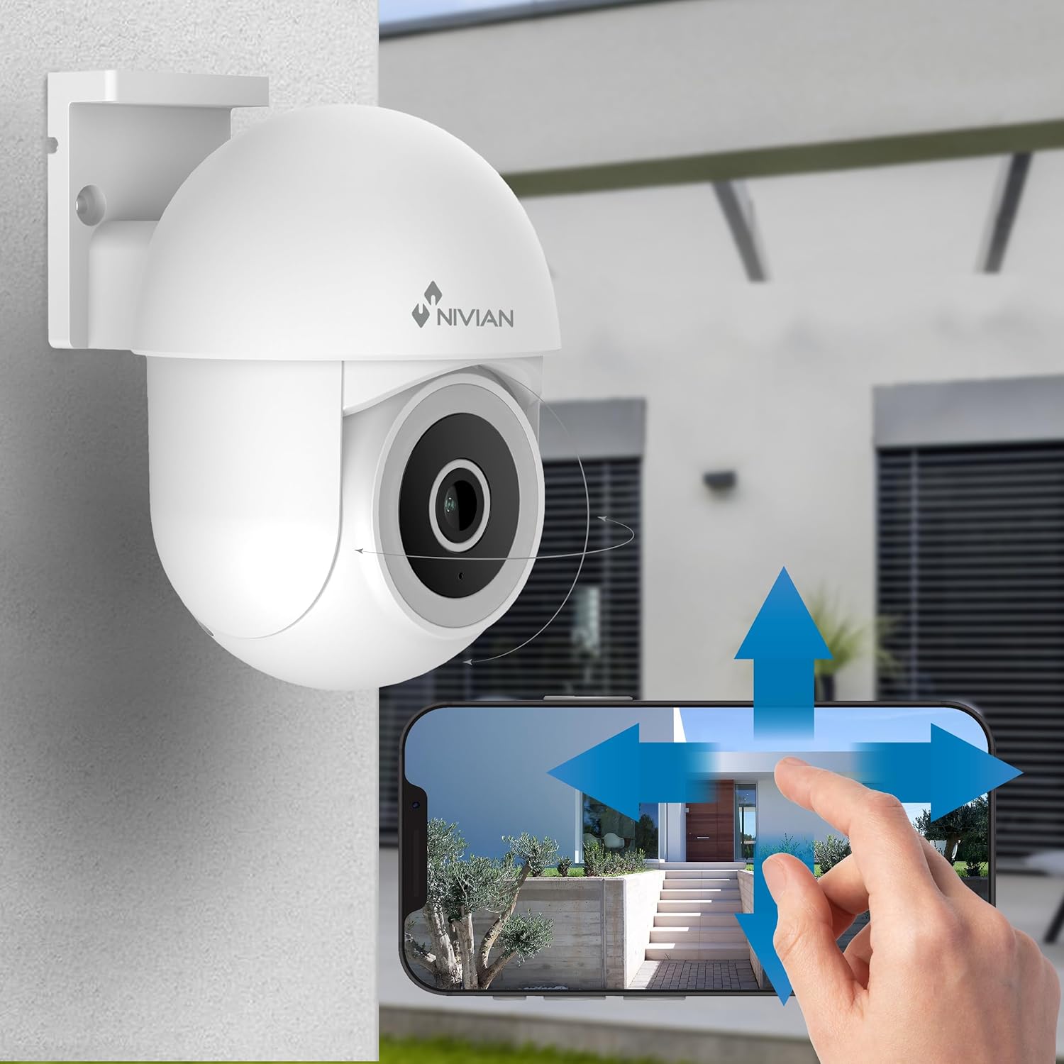 Thumbnail 3 de NIVIAN Caméra PTZ WiFi Mini 2K (Pack 2) – Vision nocturne, Détection de mouvement et Suivi automatique