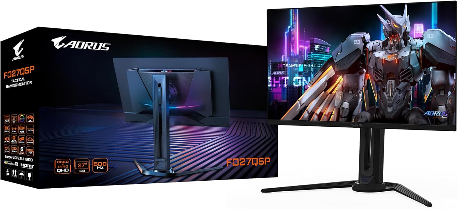 Thumbnail 6 de Gigabyte AORUS FO27Q5P : moniteur de jeu OLED 27" QHD 500 Hz avec KVM et DisplayPort 2.1