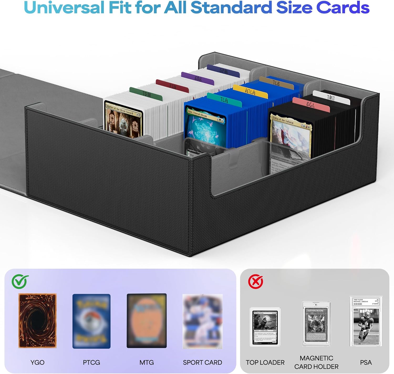 Detalle 2 de UAONO Card Storage Box 1800+ capacity for MTG cards ๐