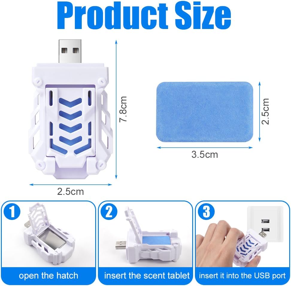 Detalle 2 de AOOWU Portátil USB Repelente de Mosquitos 12 pastillas
