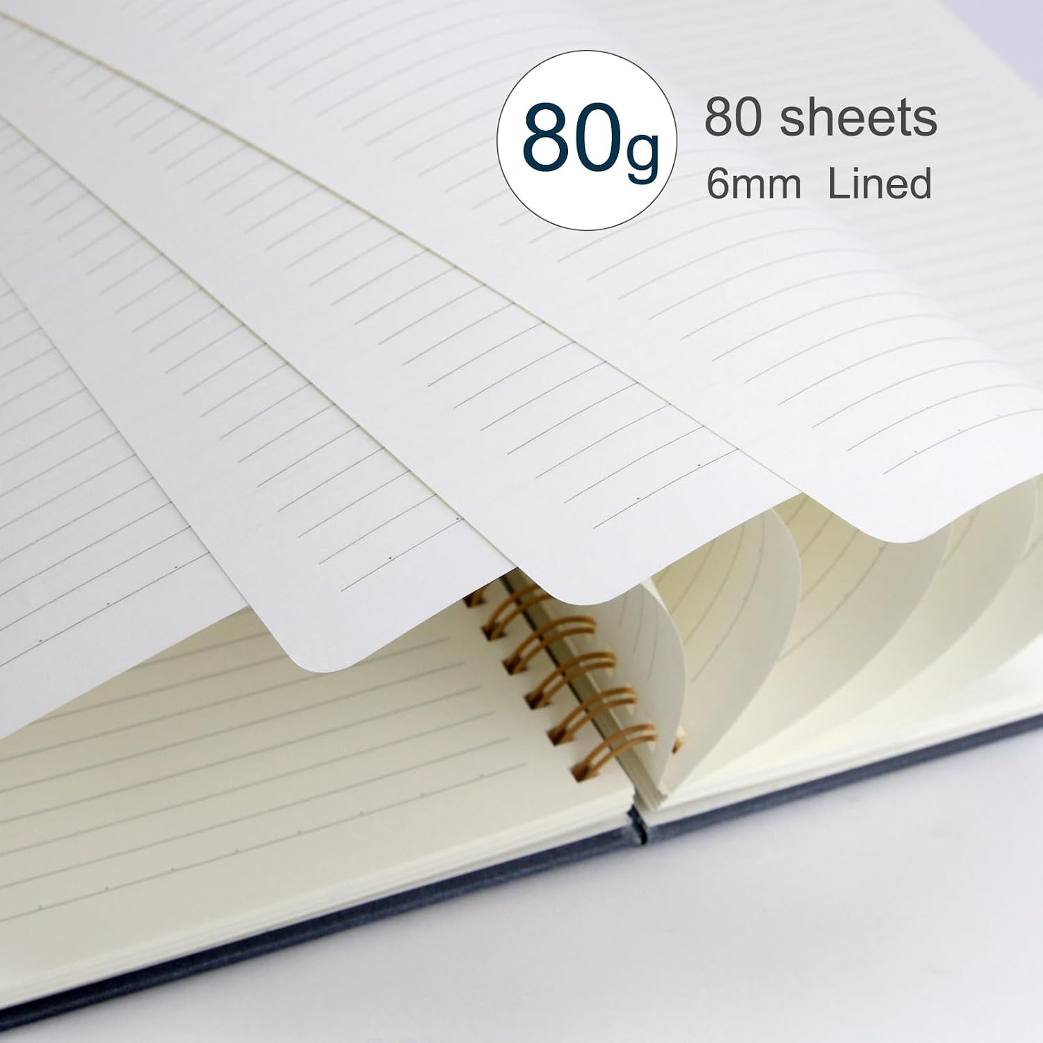 Detalle 2 de WETLOTE Fabric Spiral Notebook, 7.5 x 10.2 Inches, 160 Pages, 80g Paper