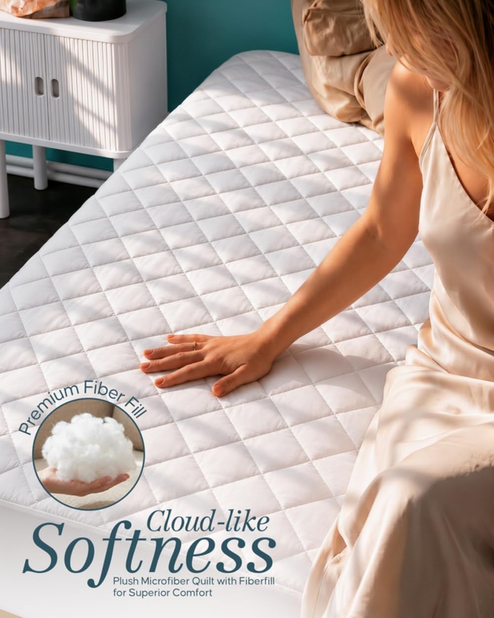 Thumbnail 4 de Utopia Bedding UB0041 Full Mattress Pad, Quilted Microfiber, 16-Inch Deep Pocket