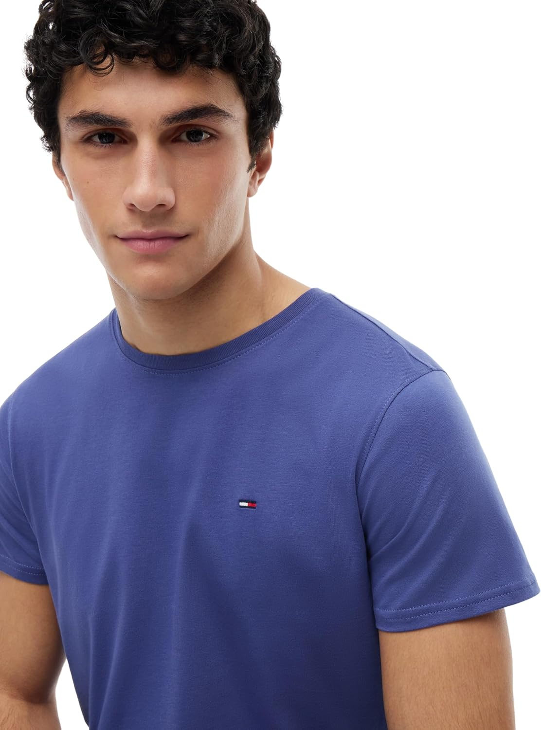 Detalle 1 de Tommy Jeans Tjm Xslim Jersey Tee Dm0Dm04411 S/S T-Shirt Blu (Blue Storm), 3XL — polo slim cotone con branding minimale
