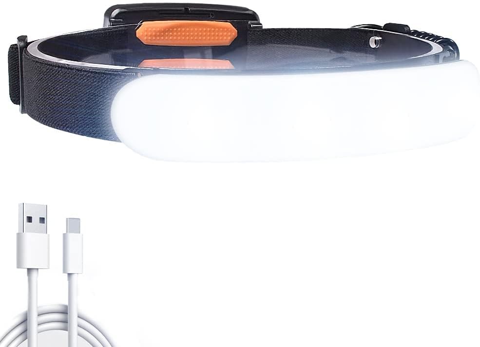 Detalle de LETOUR Rechargeable Head Torch (5000mAh) with Ultra-Wide 230° Light and Adjustable COB Beam