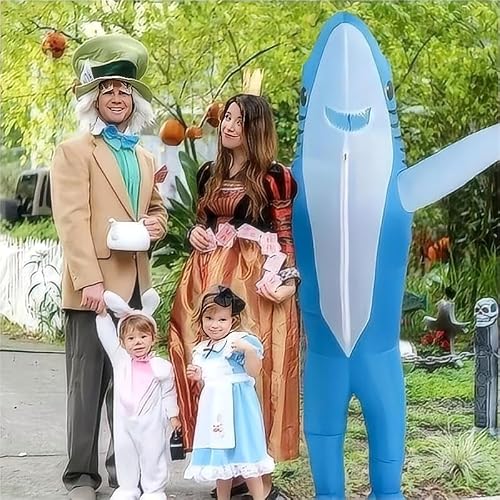 Thumbnail 3 de FXICH Inflatable Shark Costume for Adults, Blue 190T Waterproof Polyester