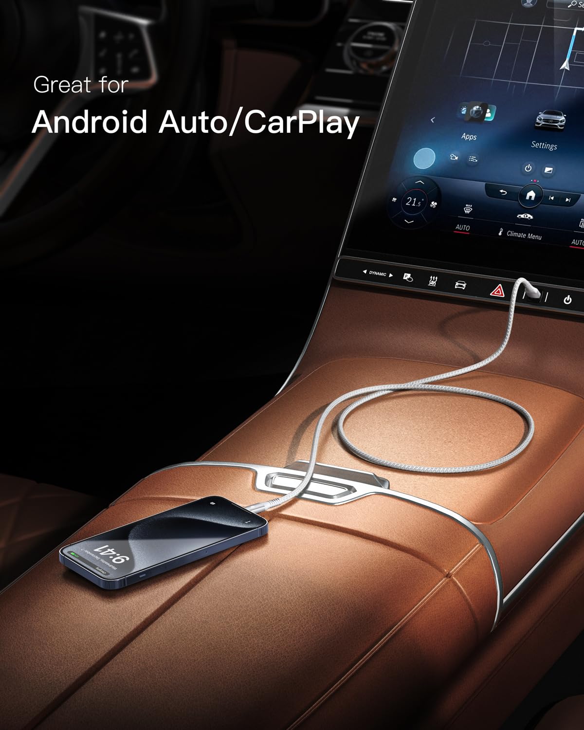 Thumbnail 2 de CONMDEX 2Pack USB-C to USB-A Fast Charging Cable (10Gbps, QC 3.0, 1m) — Android Auto & data transfer