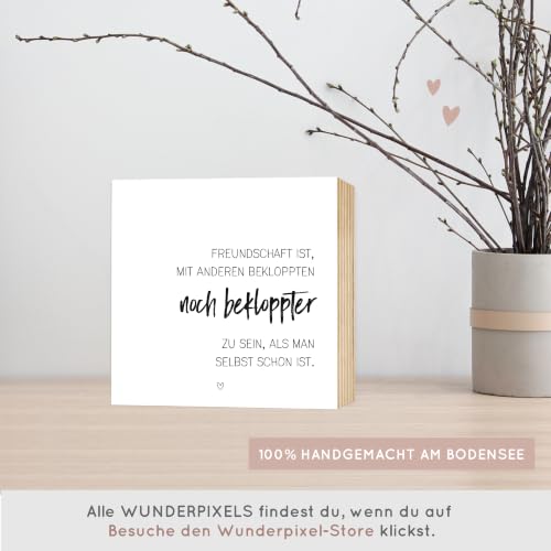 Thumbnail 1 de Wunderpixel Holzbild Freundschaft – alle bekloppt, 15x15x2 cm