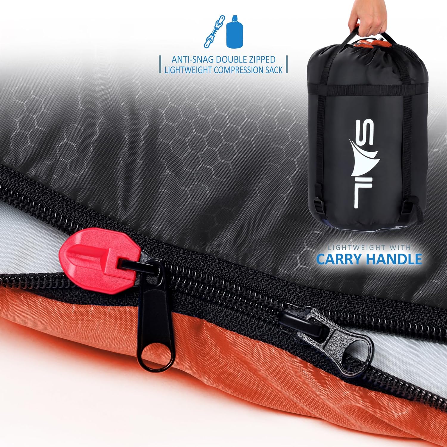 Thumbnail 4 de SAIL Sleeping Bag 3-4 Season: Waterproof, Wide Envelope for Kids & Adults