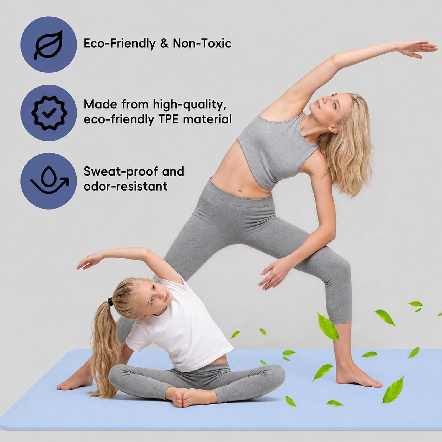 Detalle 1 de Wimwum 72" x 32" Extra Wide Yoga Mat, 6mm TPE with Non-Slip Grip