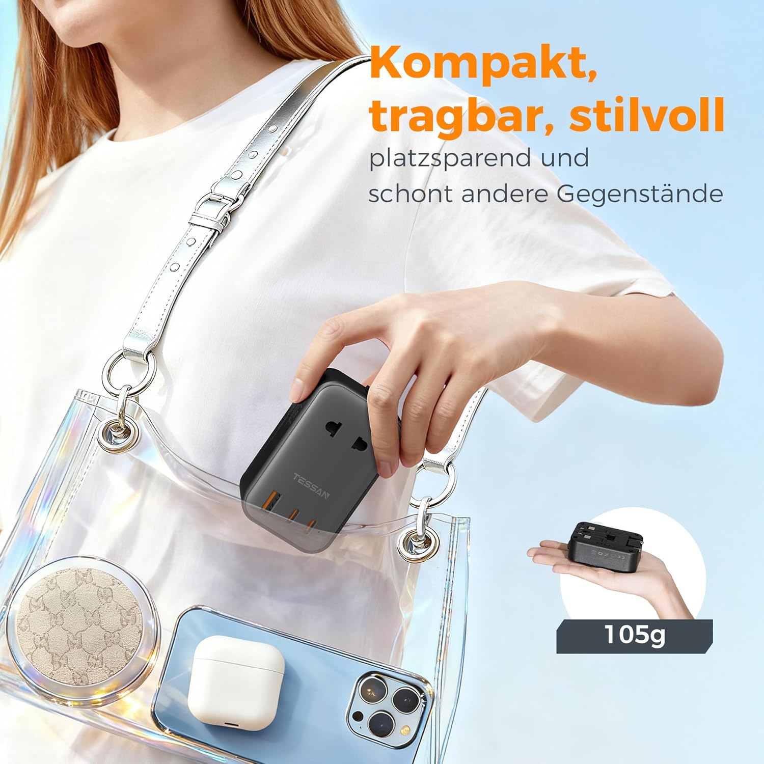 Thumbnail 6 de TESSAN Reiseadapter PD 20W mit USB‑C und USB‑A 🌍