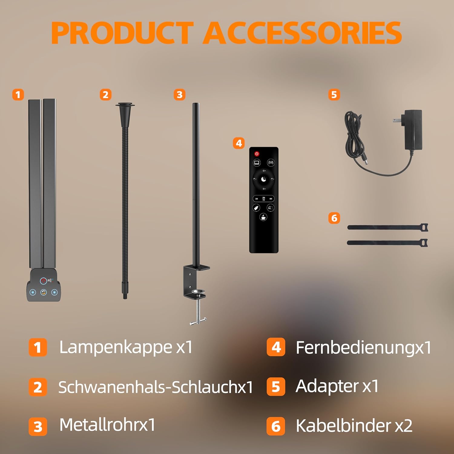 Thumbnail 5 de Doppelkopf Schreibtischlampe LED Dimmbar – 1200 Lumen, 5 Farbtemperaturen, 5 Helligkeiten, Klemme