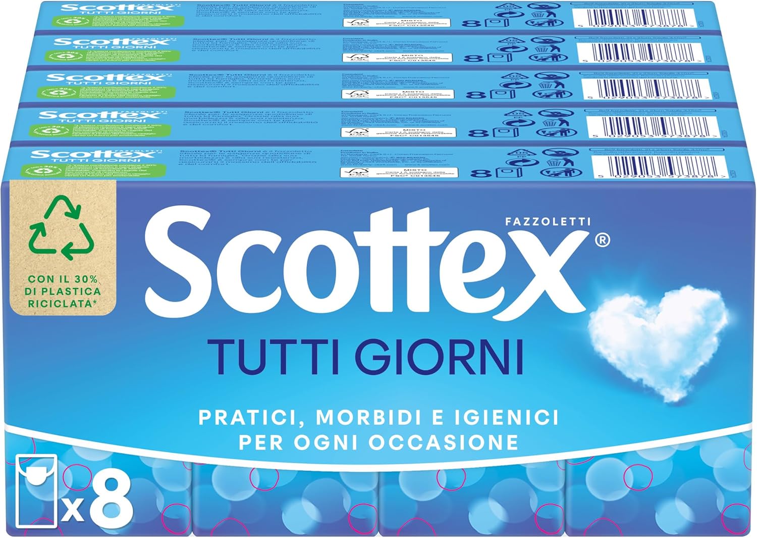 Detalle de Scottex Tutti i Giorni Fazzoletti di carta - 80 pezzi, FSC, prodotto in Italia