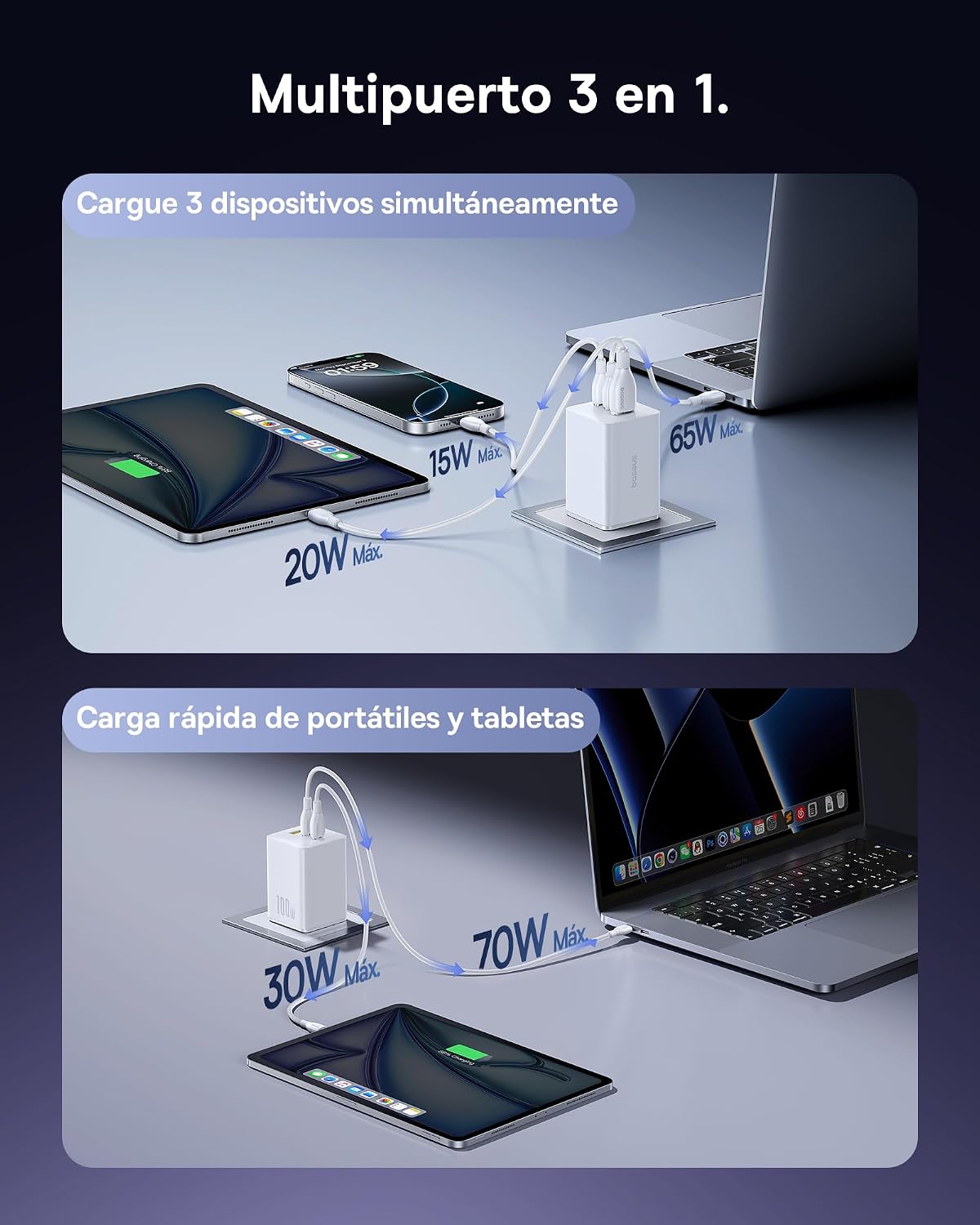 Thumbnail 2 de Baseus Enerfill Cargador USB C 100W