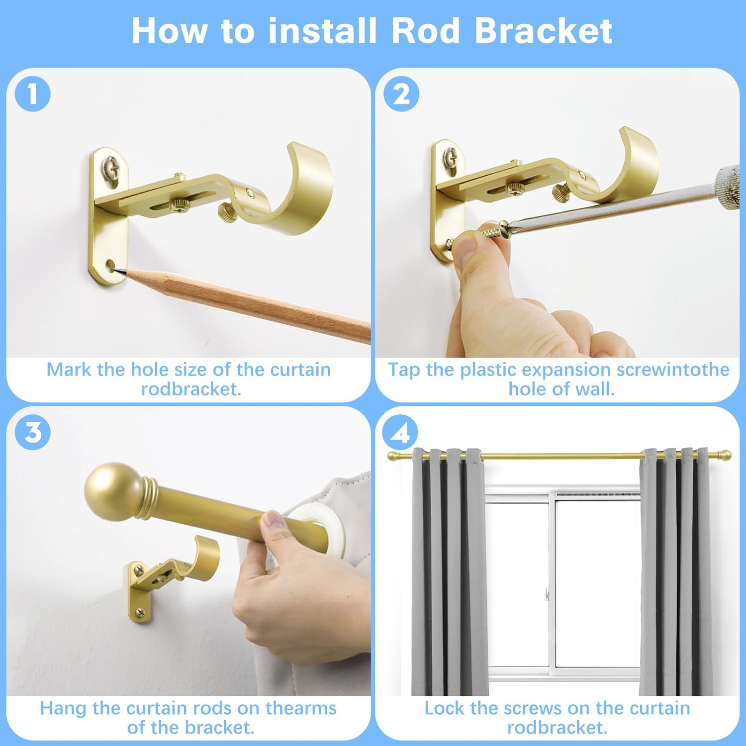 Detalle 2 de AMZSEVEN Curtain Rod up to 144 Inches