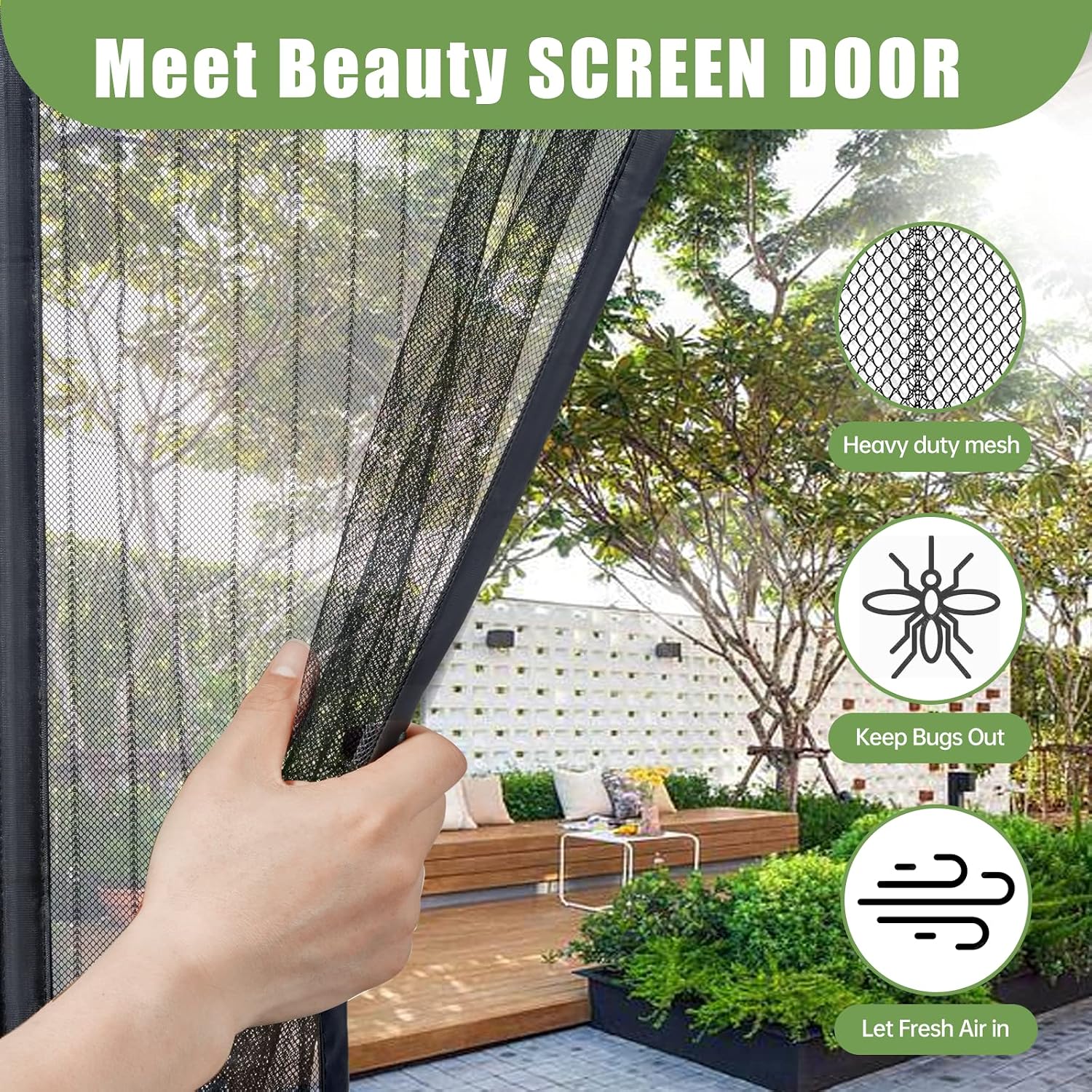 Thumbnail 2 de Meet Beauty Zanzariera Magnetica 140 x 210 cm per Porte Nero | Installazione senza forare e chiusura automatica