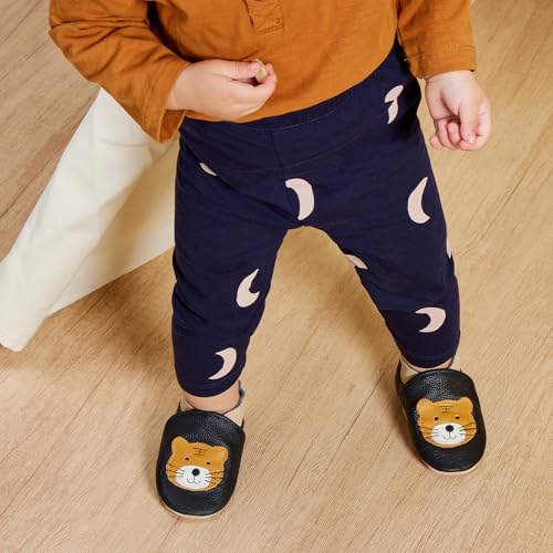 Detalle de IceUnicorn Chausson Bébé Cuir Souple - Noir Tigre, 12-18 mois