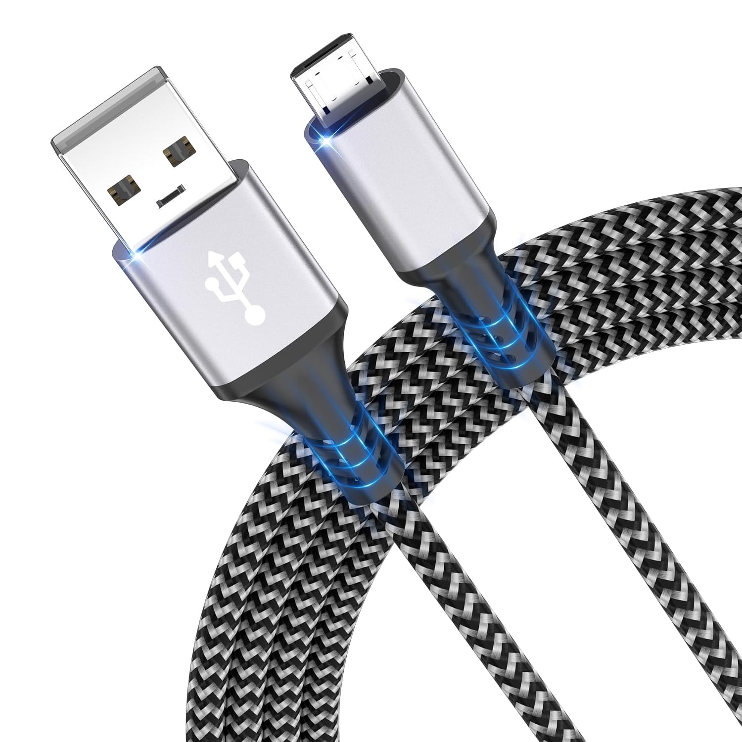 Detalle de lalasis 3m Micro USB Cable, Braided Nylon, Fast Charging up to 18W