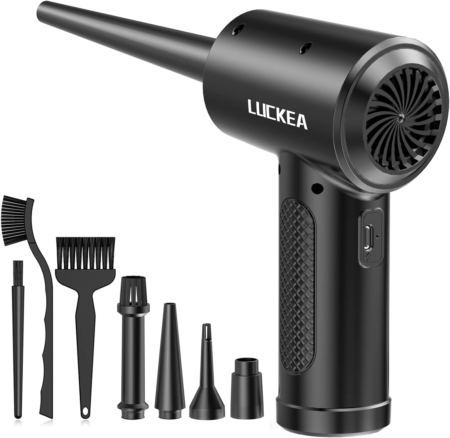 Detalle 2 de Elektrische Staubgebläse Druckluftspray für PC Reinigung – 3-Gang Air Duster mit LED-Licht