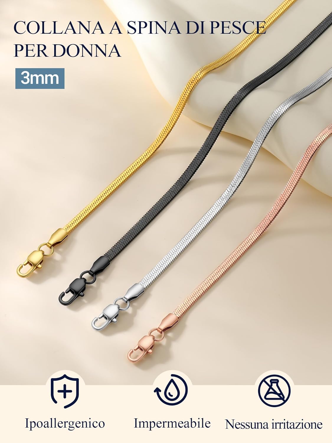 Thumbnail 6 de PROSTEEL Collana Serpente Girocollo 32/38/46cm