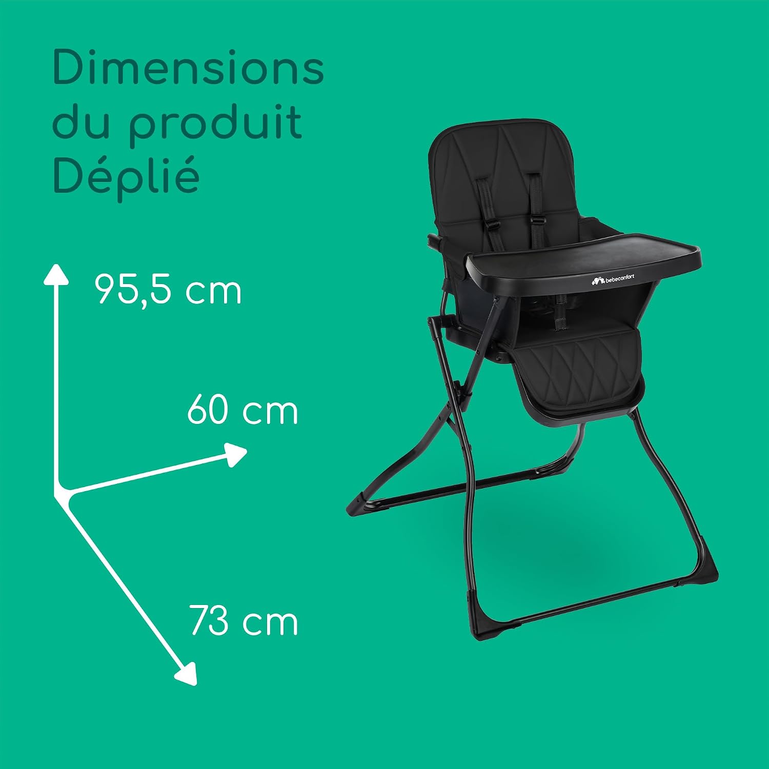 Thumbnail 2 de Bebeconfort Lily : chaise haute bébé pliable ultra-compacte (6 mois – 3 ans | 9–15 kg) – couleur Graphite Tinté