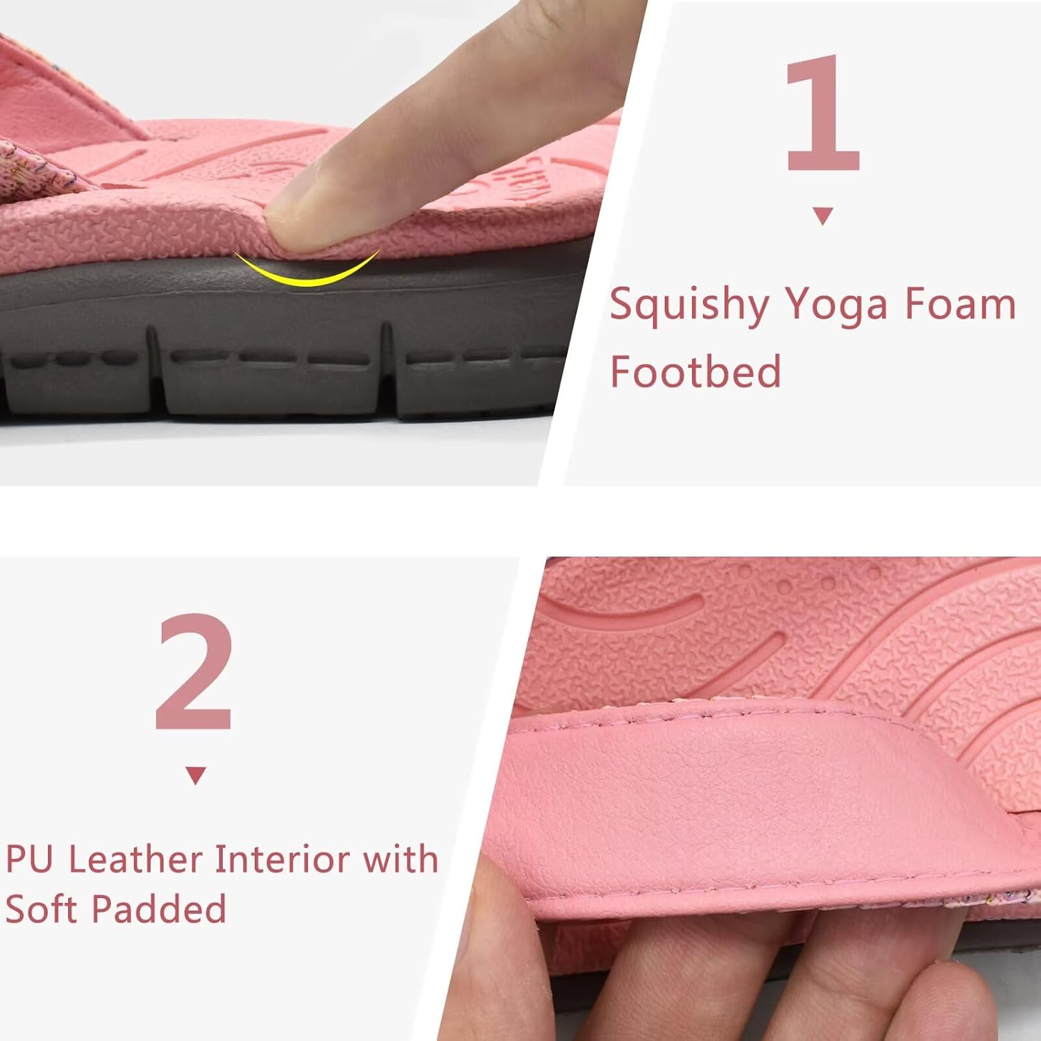 Thumbnail 4 de KuaiLu infradito da donna in morbido tessuto e pelle antiscivolo per yoga e spiaggia