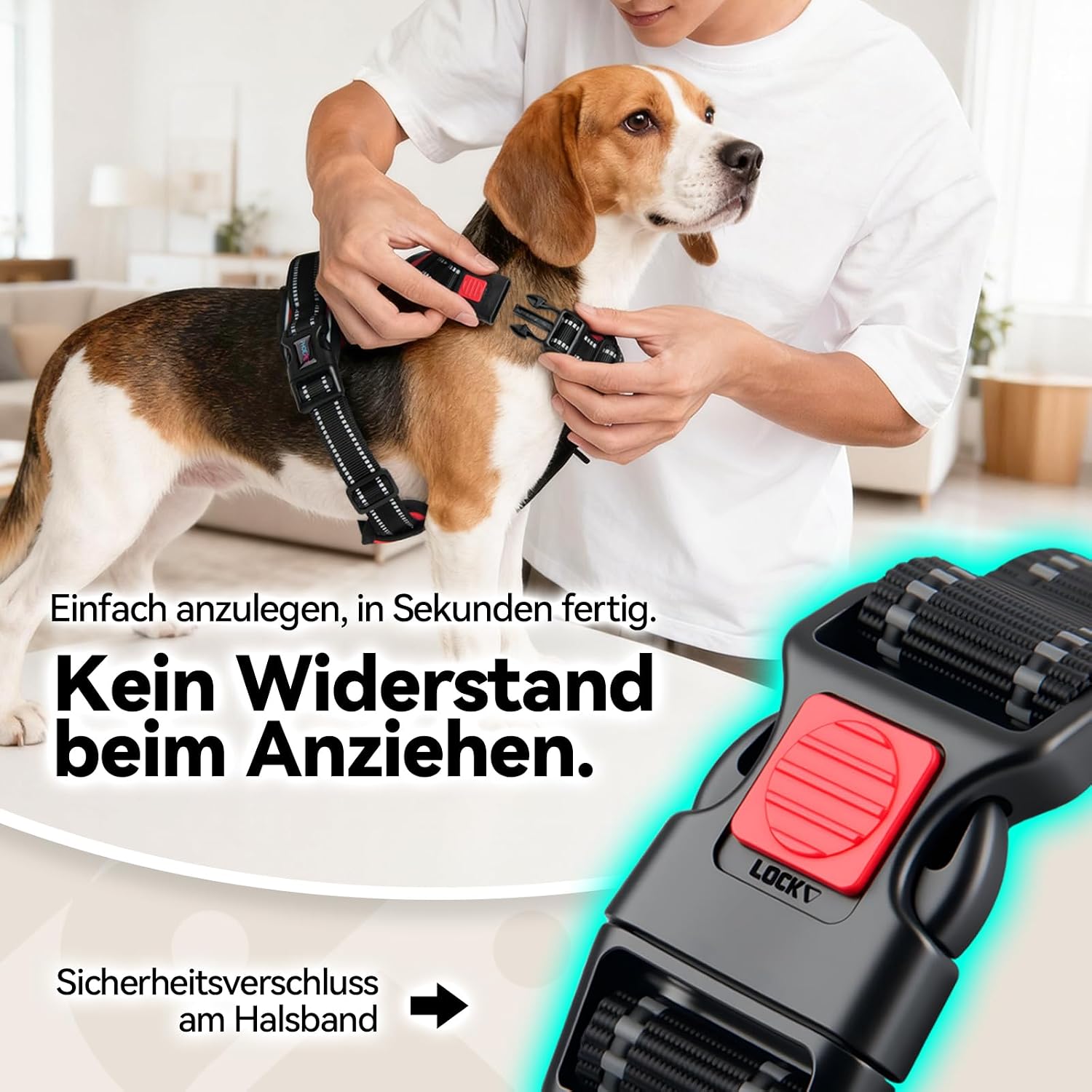 Thumbnail 2 de PHOEPET No Pull Hundegeschirr XL Rot