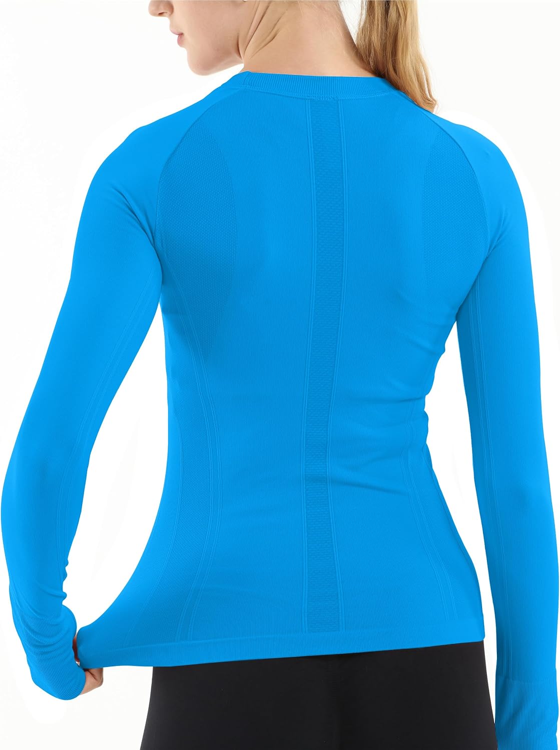 Detalle de MathCat Seamless Long-Sleeve Workout Shirt for Women with Thumb Holes
