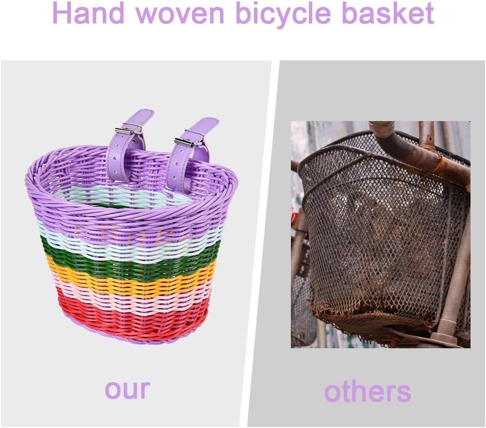 Thumbnail 3 de flintronic Kids Bike Basket Handwoven Cycle Basket for Children