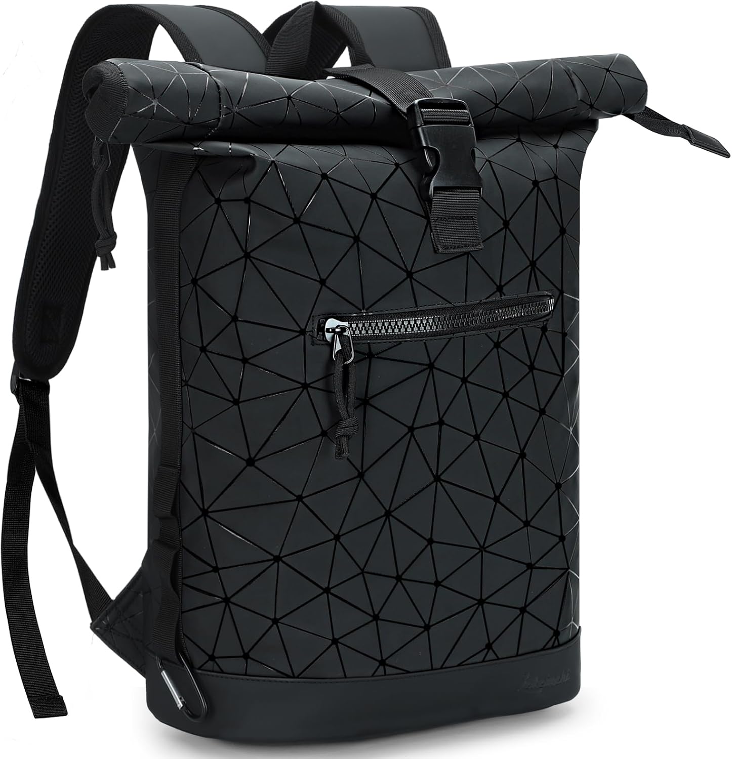Detalle de Lekeinchi Rolltop Rucksack Wasserdicht – 17 Zoll Laptop, Großes Fassungsvermögen, Damen & Herren, Reiserucksack im Rautenmuster