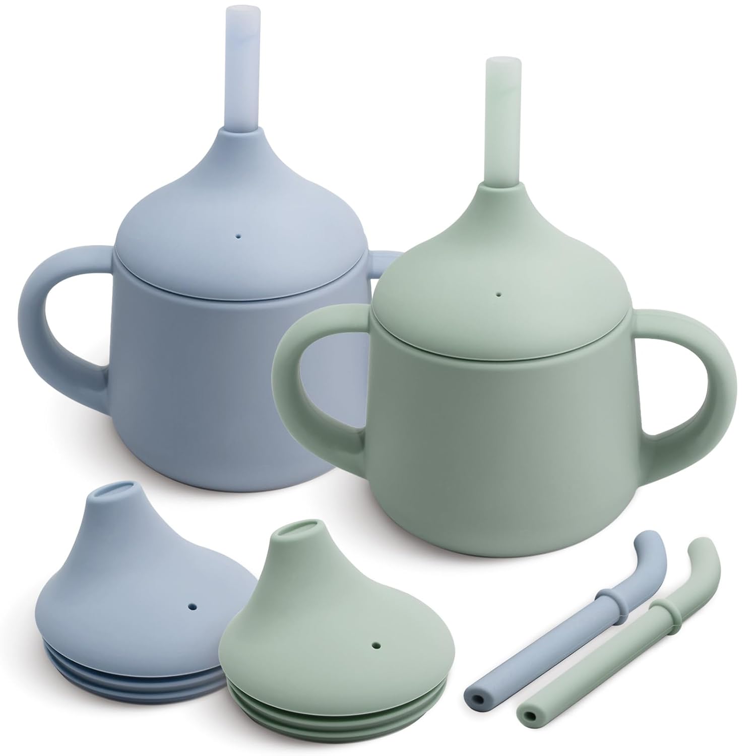 Detalle de Moonkie 4 oz Silicone Baby Sippy Cups, 3-Stage Training Cups, 2-Pack