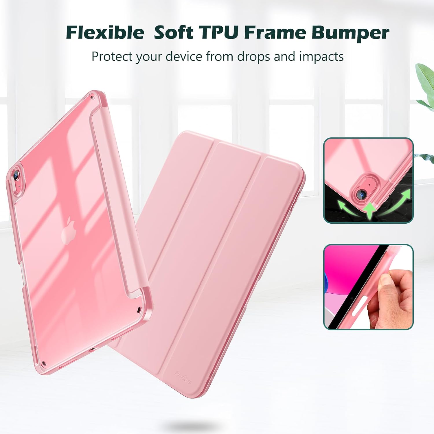Thumbnail 4 de ProCase Schutzhülle für iPad 11 Zoll (A16, 2025) & iPad 10. Gen 10,9 Zoll (2022) – Smart Case mit Stifthalter, Lightpink